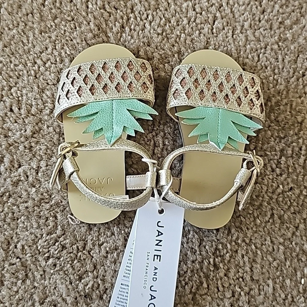 Janie and Jack Girls Metallic Pineapple Sandal